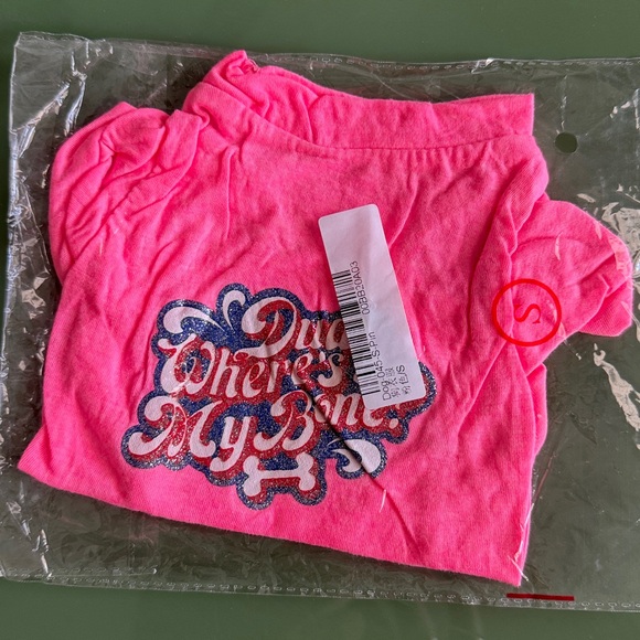 Summer Pet T-Shirt “Dude Where’s My Bone” Puppy Dog Small Pink - Picture 2 of 4